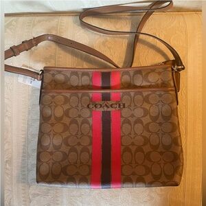 Coach Brown and Pink Crossbody Bag